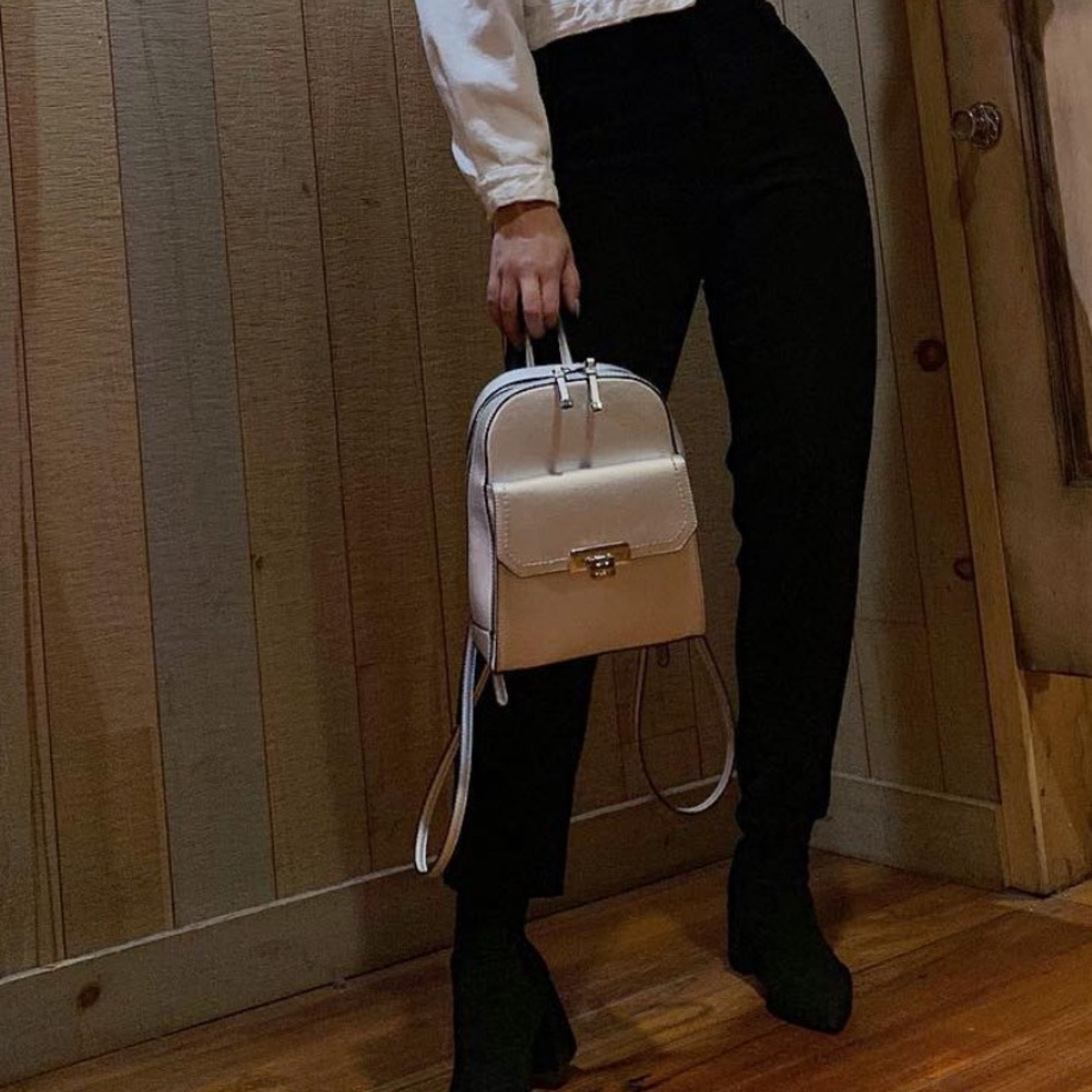 Silver book bag